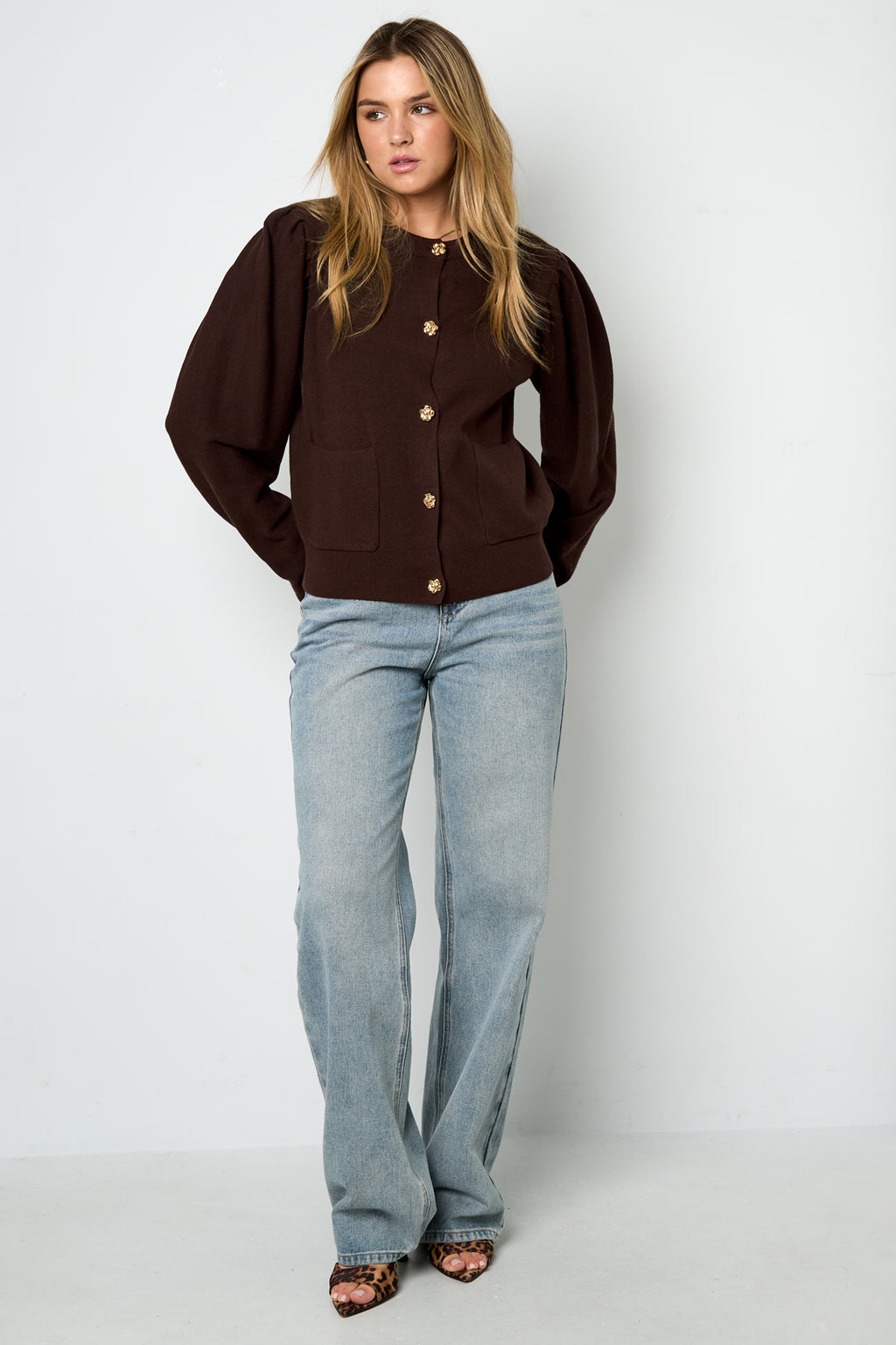 Knitted Viscose Women's Cardigan Fall/Winter Casual Solid Color