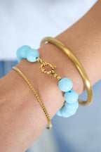 Bracelet with medium beads and front clasp-12mm