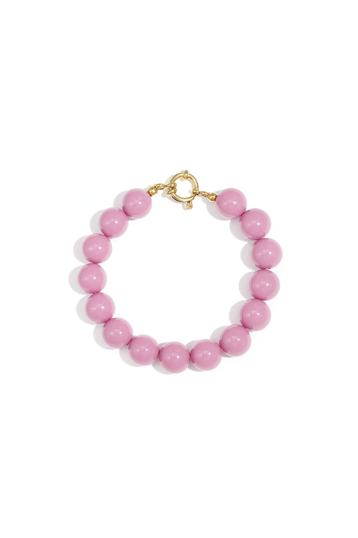 Bracelet with medium beads and front clasp-12mm