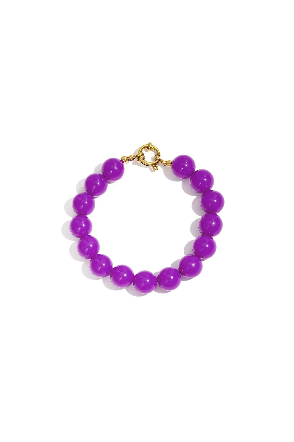 Bracelet with medium beads and front clasp-12mm