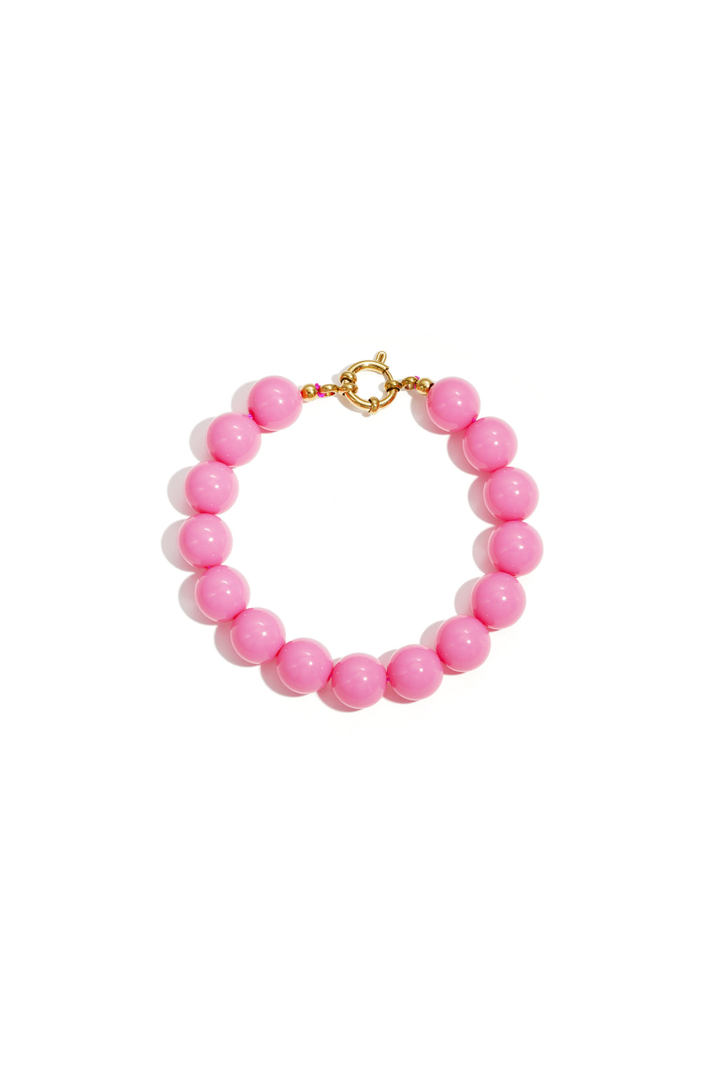 Bracelet with medium beads and front clasp-12mm