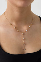 Y-line necklace with stones