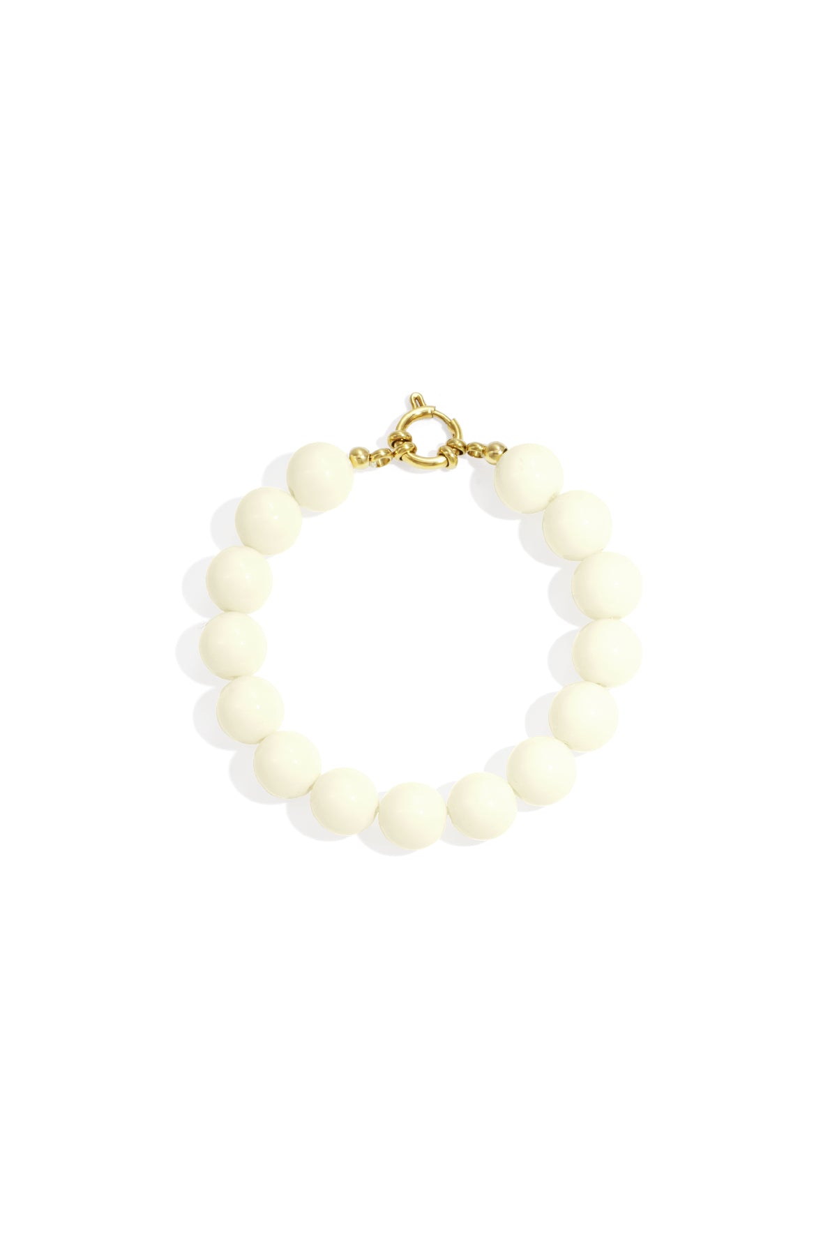Bracelet with medium beads and front clasp-12mm