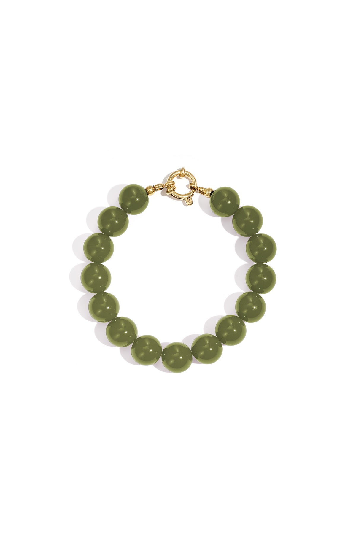 Bracelet with medium beads and front clasp-12mm