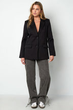 Polyester Vrouwen Suit Set Gesneden Boog Detail