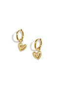 Earrings with a detailed dangling heart